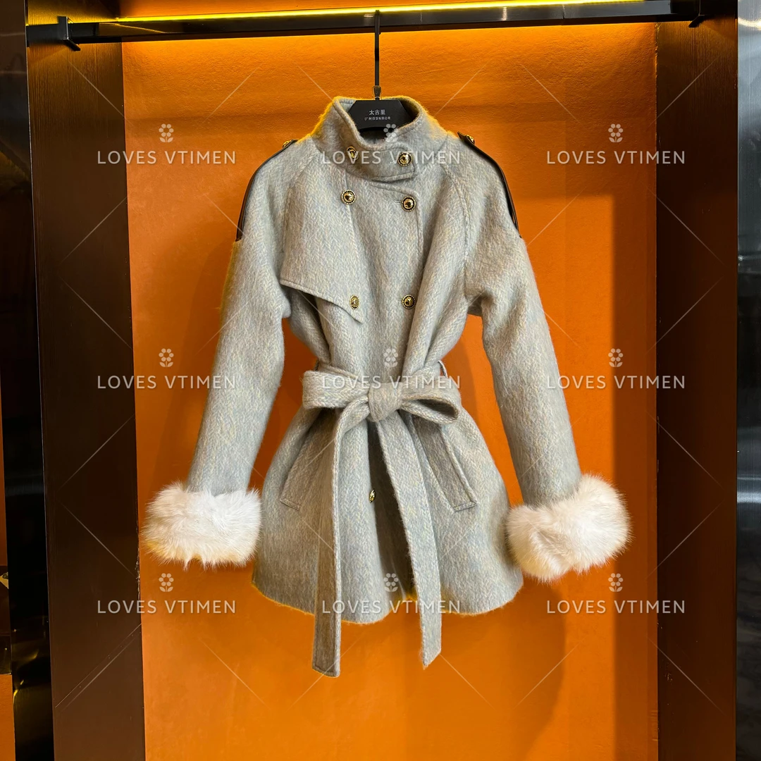 【小鬼专属】羽绒白鸭绒羊毛时尚设计师轻奢显瘦收腰LOVES-A1331