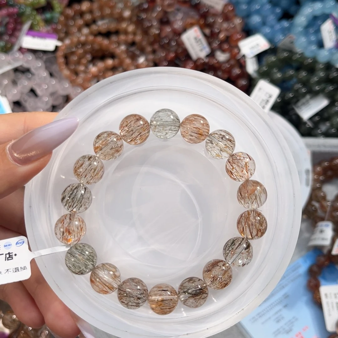 水晶手链未镶嵌黑金超七11+