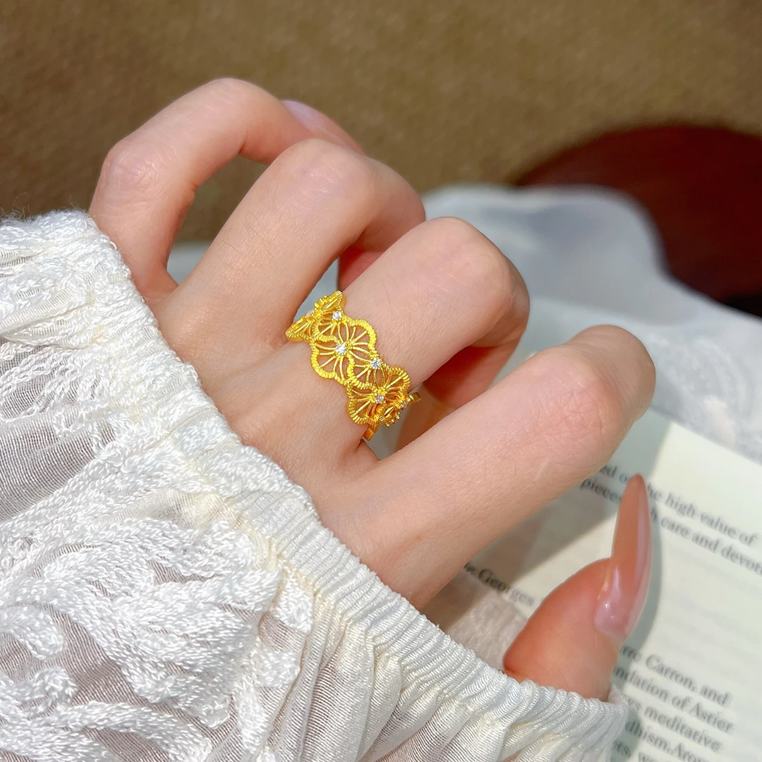 展厅专场【金刚杵】足金 999 轻奢高级黄金戒指  65附加