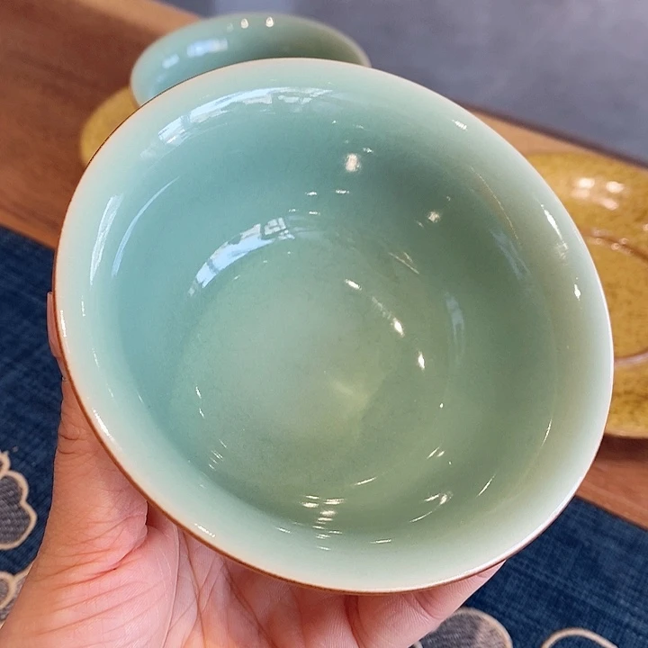 摆件纯手工金镶玉饭碗