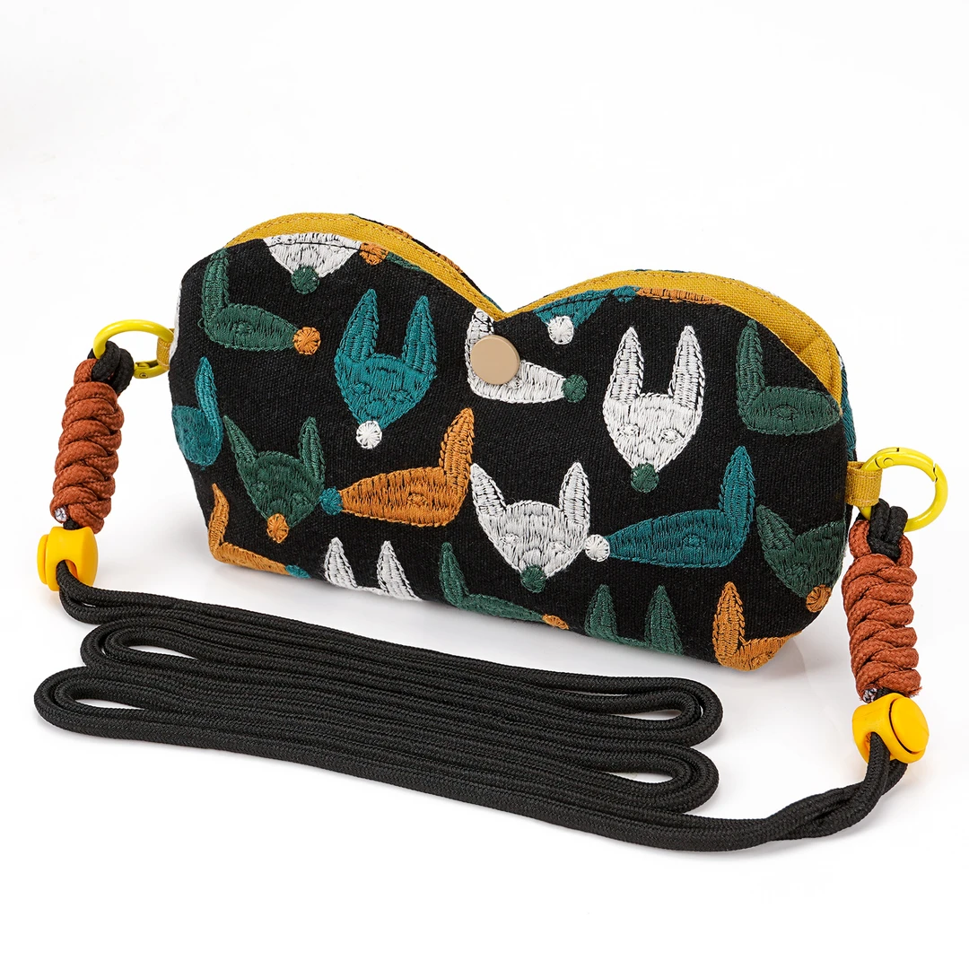 眼镜包登山眼镜布艺手工制作反差狐狸挂包内含眼镜布擦方便携带