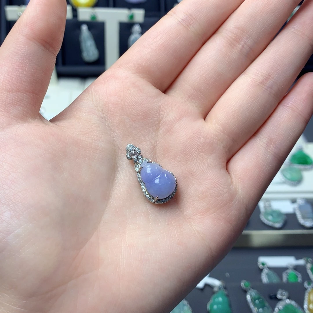 翡翠银S925镶嵌挂件