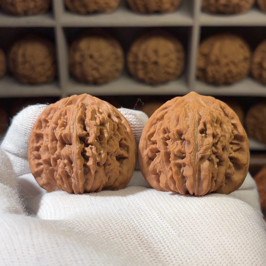 文玩核桃把件43尺全品三角平谷四座楼