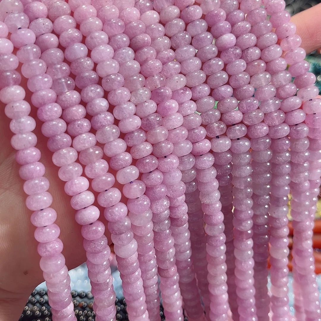 玛瑙/玉髓未镶嵌珠宝半成品紫马粉玉算盘8mm两条