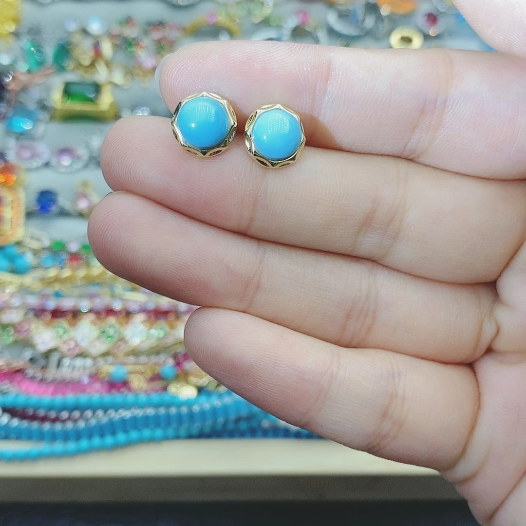 【闪购商品】银S925镶嵌耳饰托帕石