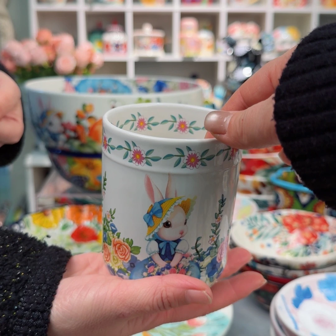 瓷片400毫升手握杯一只