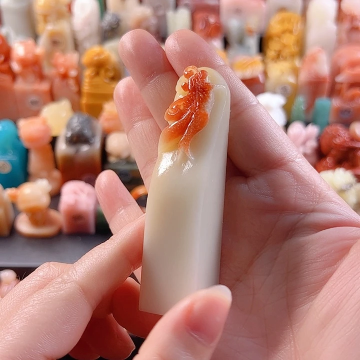 昌化石印石挽*手工定制2厘米，鱼