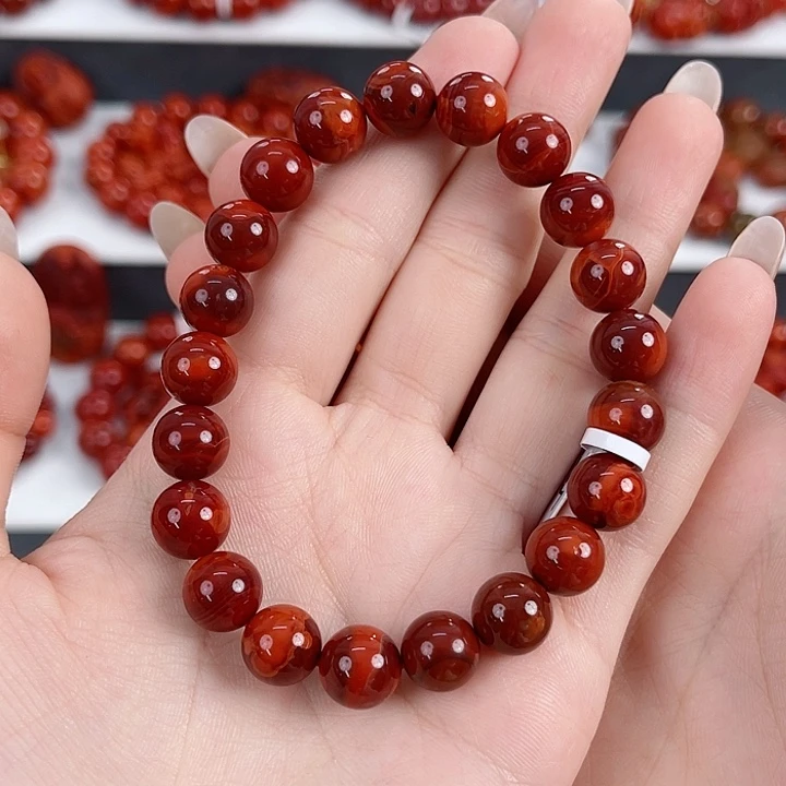 南红玛瑙未镶嵌瓦西牛血满肉9mm手串