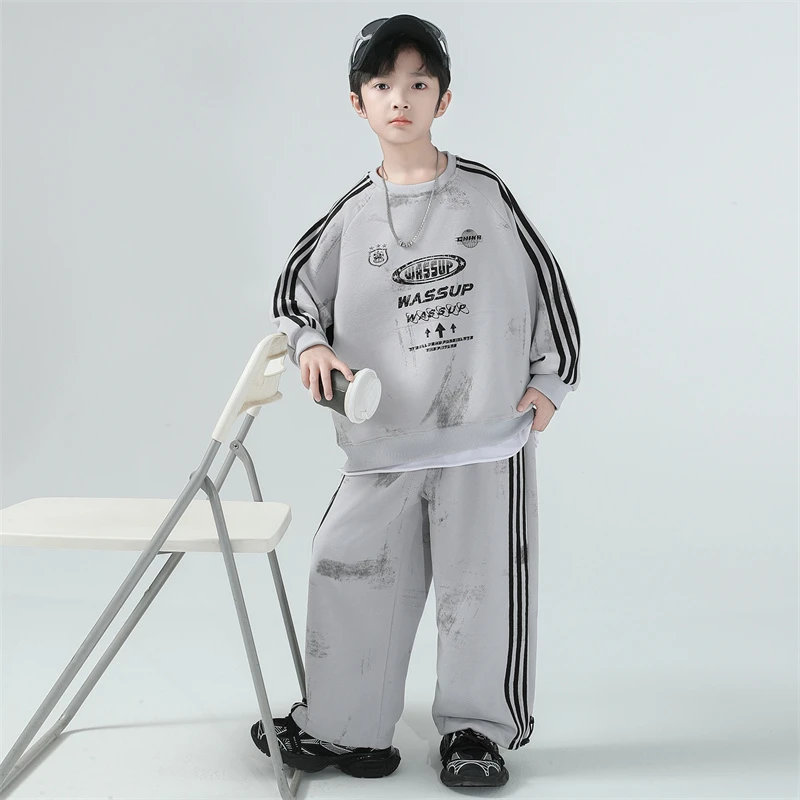 男童秋装套装2025新款中大童洋气长袖两件套儿童秋款帅气时髦童装