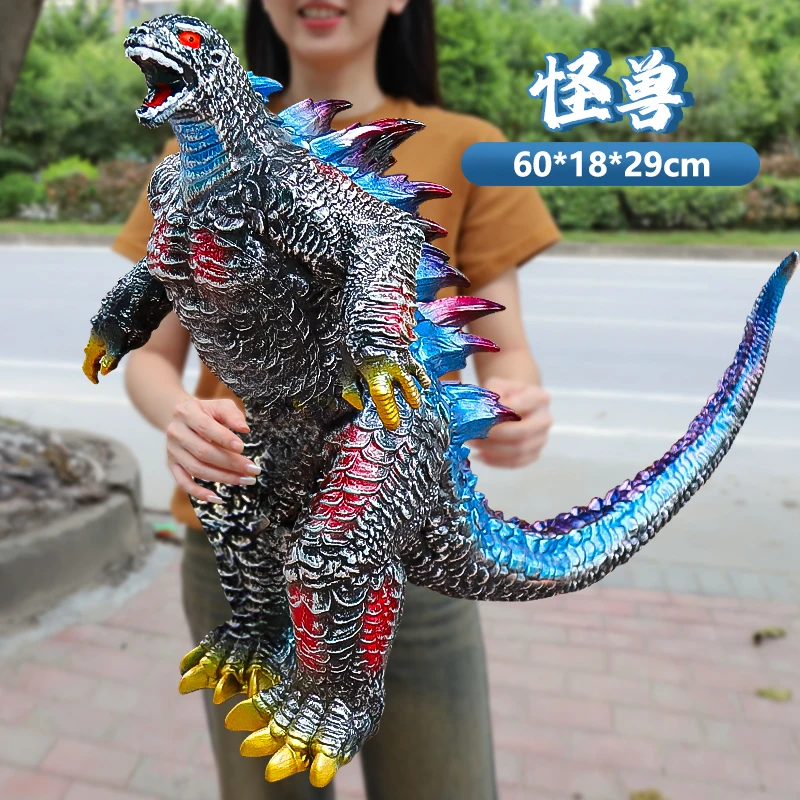 超大号软胶新哥斯拉手办仿真恐龙发声模型益智早教玩具霸王龙玩具