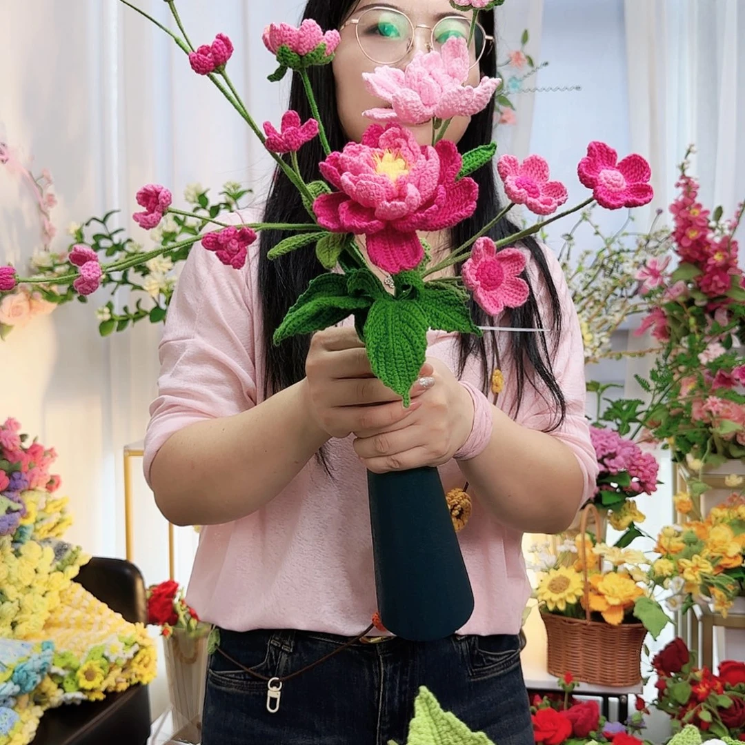 莱赛尔纤维棉手工钩织花束
