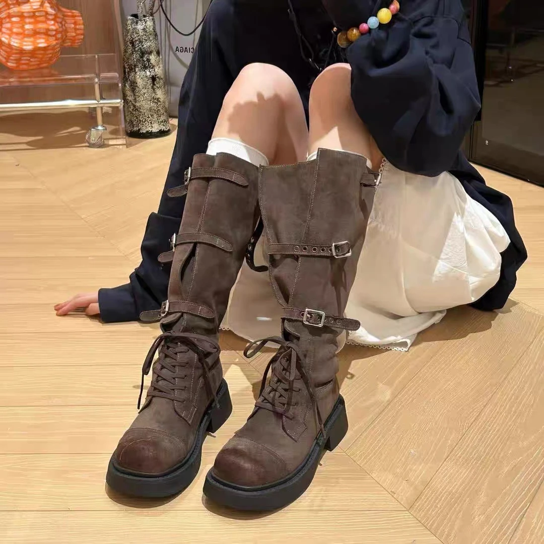 腿型救星!可调节超大腿围腿精长靴 女休闲时尚百搭骑士长靴5cm21