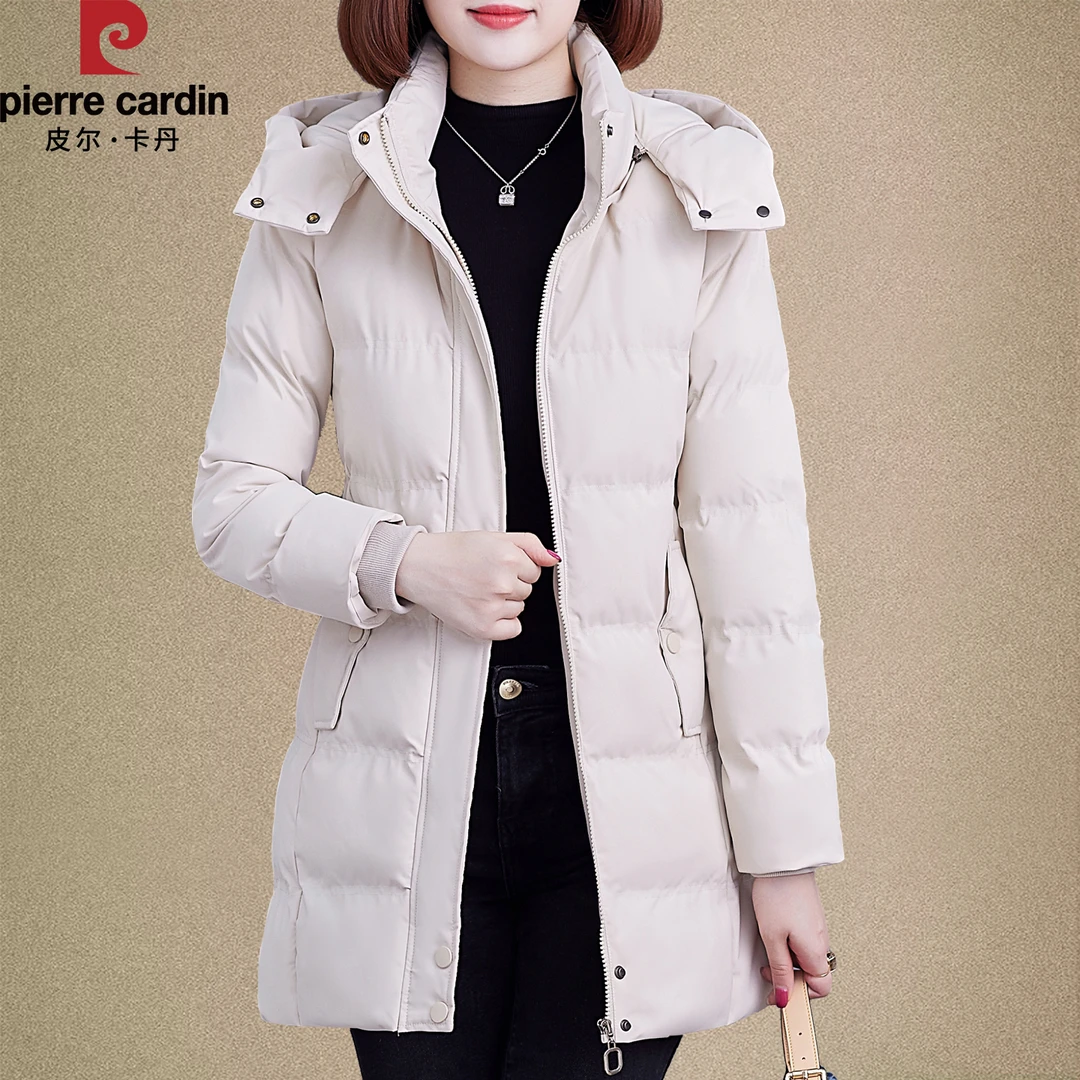 皮尔卡丹白鸭绒羽绒服女中长款冬季2025新款加绒加厚保暖时尚外套