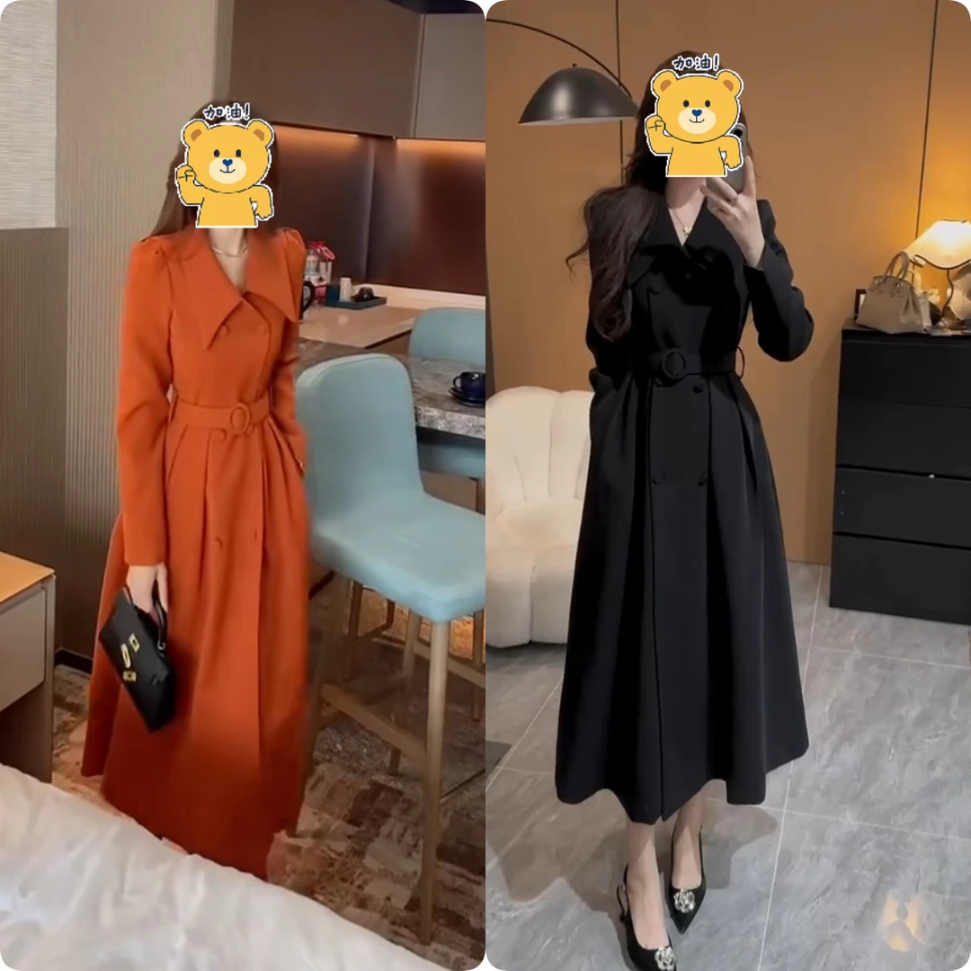 2025秋季新款时尚修身显瘦款女气质网红洋气风衣百搭款Z22816