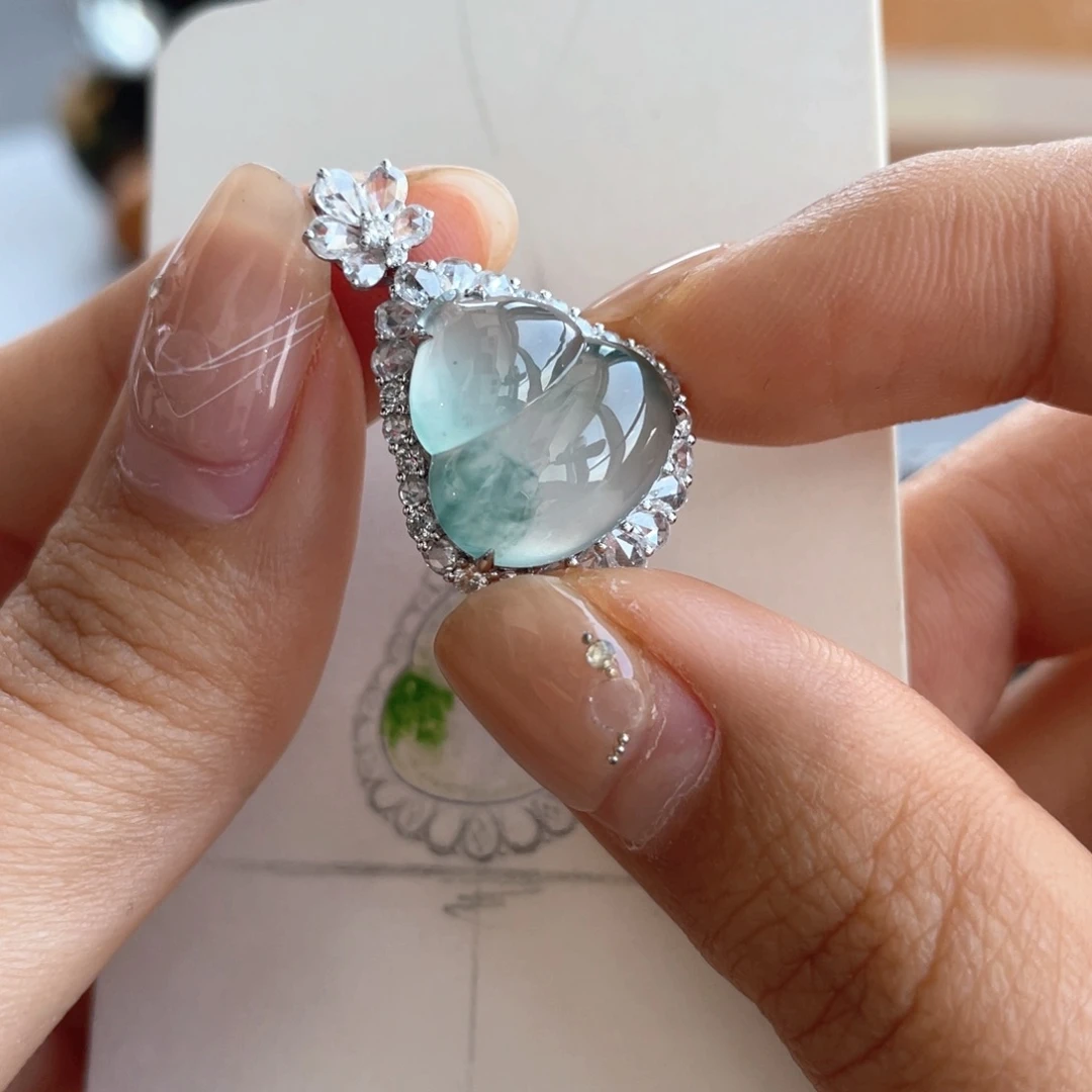 翡翠18K金镶嵌吊坠(不含链)?***?葫芦