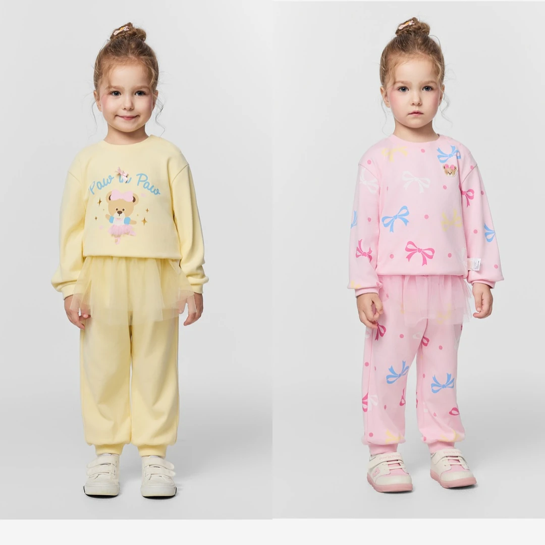 【2款可选-套装】3-12岁女孩运动休闲印花开学时尚幼童PCSMF4881E