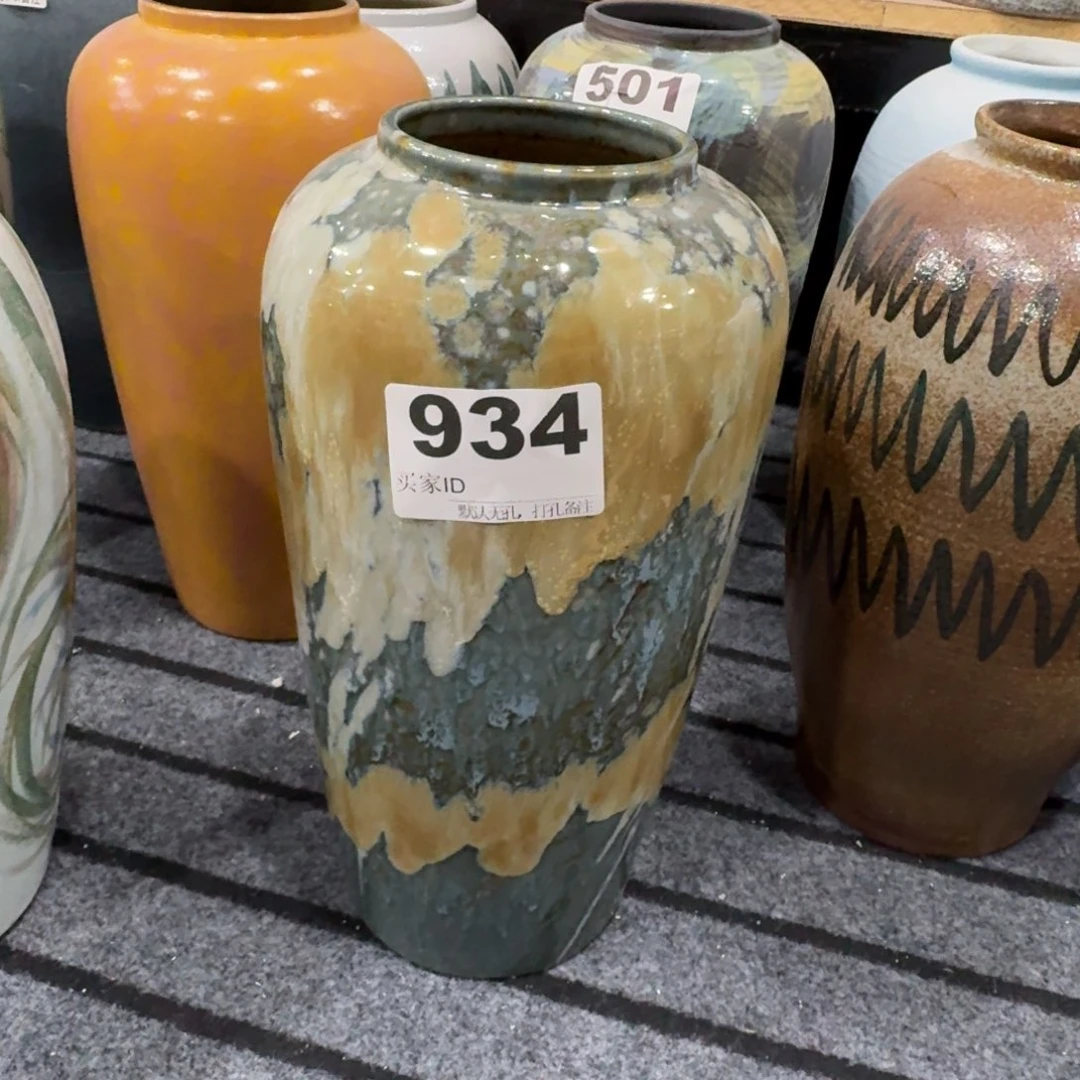 溪***宝摆件陶景德镇高温花瓶编码934高32口8默认无孔