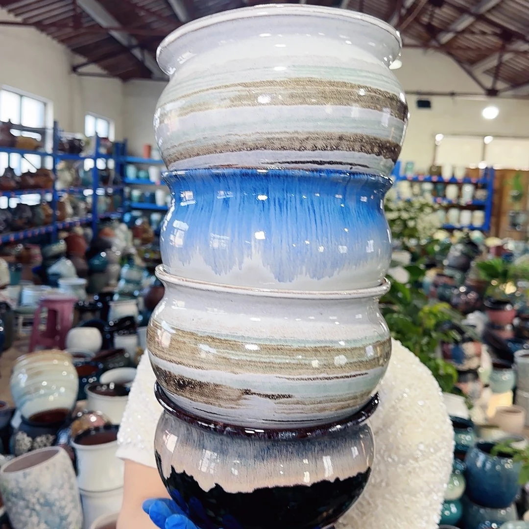 紫砂花盆高12.13口18.19 微瑕