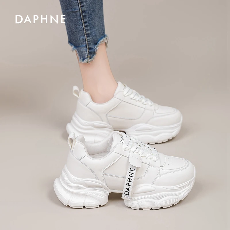 Daphne/达芙妮老爹鞋女2025夏季新款休闲夏季厚底百搭运动小白鞋