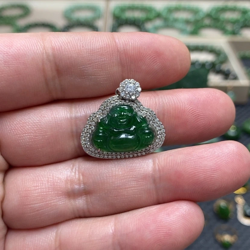 【闪购商品】和田玉（碧玉）银S925镶嵌颈饰