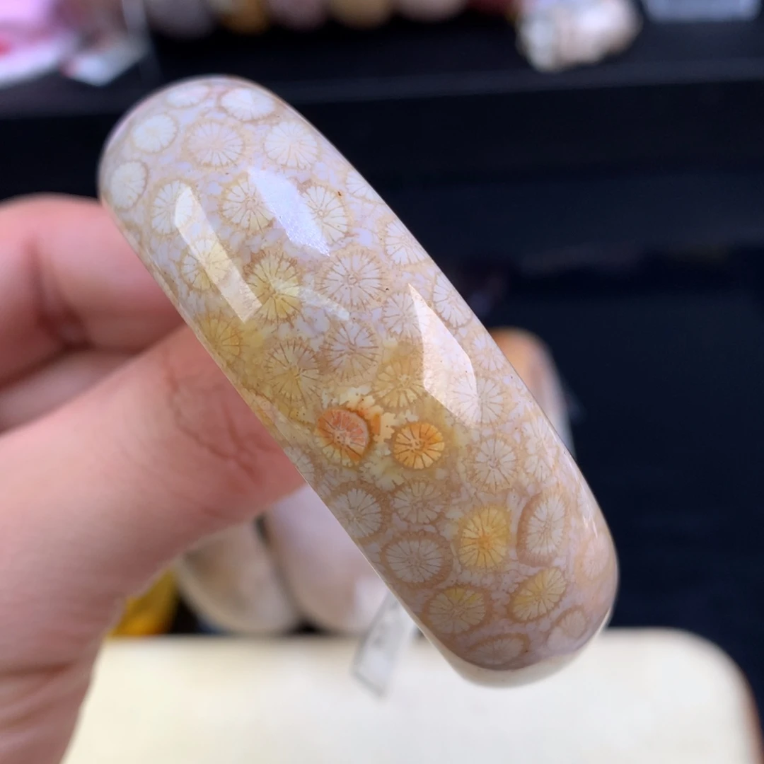 硅化珊瑚（珊瑚玉）未镶嵌颈饰62号53.8圈皮花花