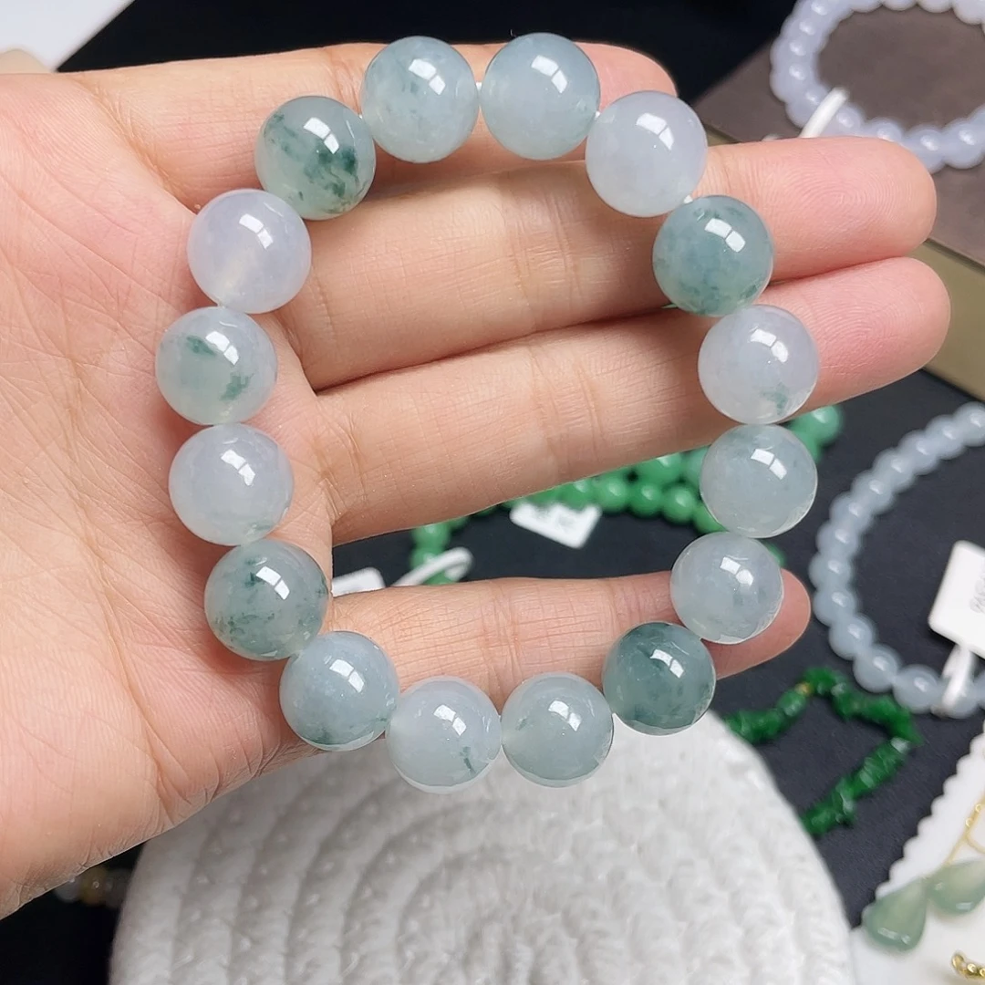 翡翠未镶嵌手链天然缅甸翡翠A货卡12.5