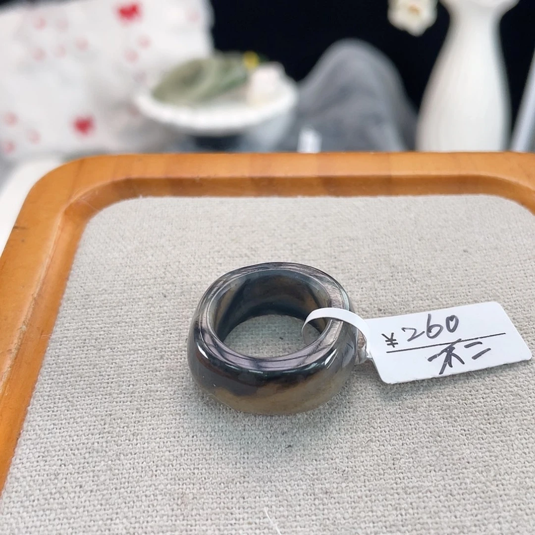 和田玉未镶嵌戒指U83青花方圆17.9不退换