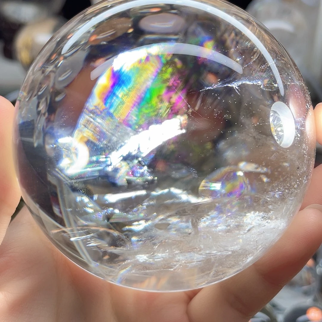 未镶嵌珠宝半成品水晶白水晶爆彩81