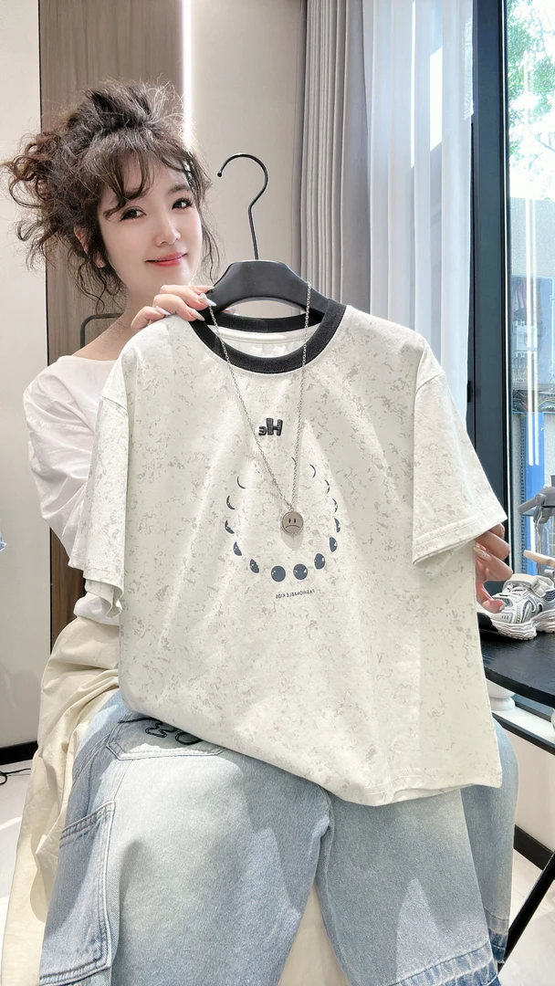 儿童t恤上衣时尚休闲夏季半袖宽松印花儿童t恤上衣休闲夏季百搭