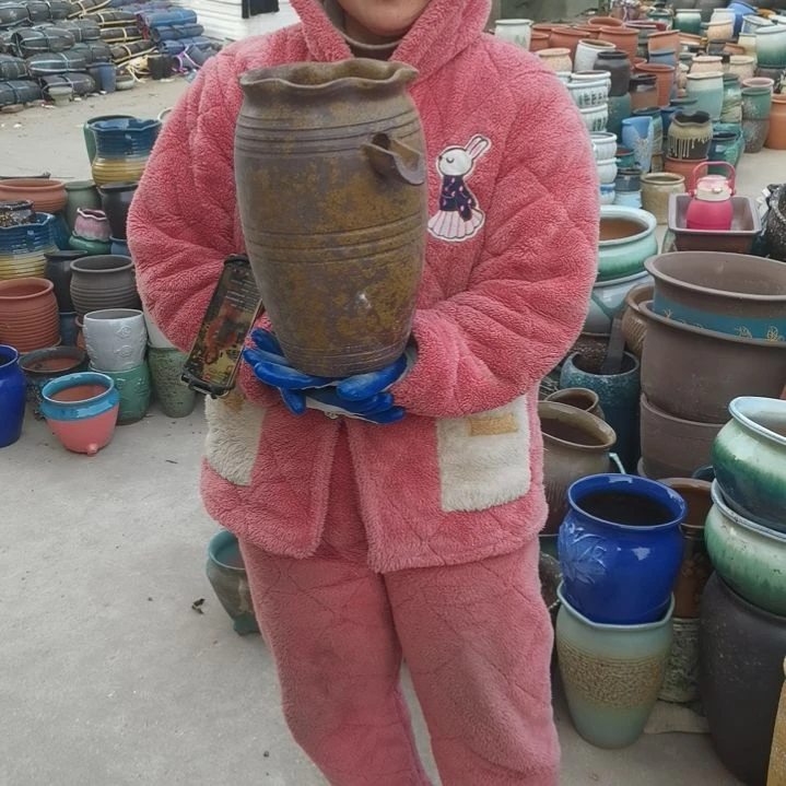 红陶瑕疵一个盆子
