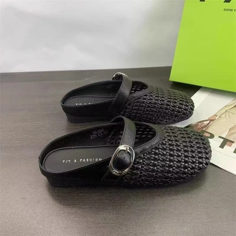 镂空平底百搭软底拖鞋女2025新款春夏女款外穿拖鞋包头拖鞋半拖女