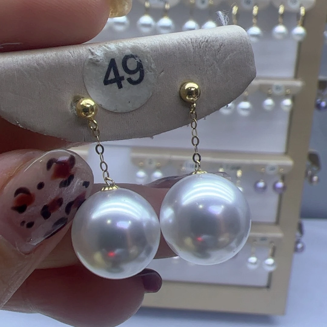 淡水珍珠耳饰18K金镶嵌