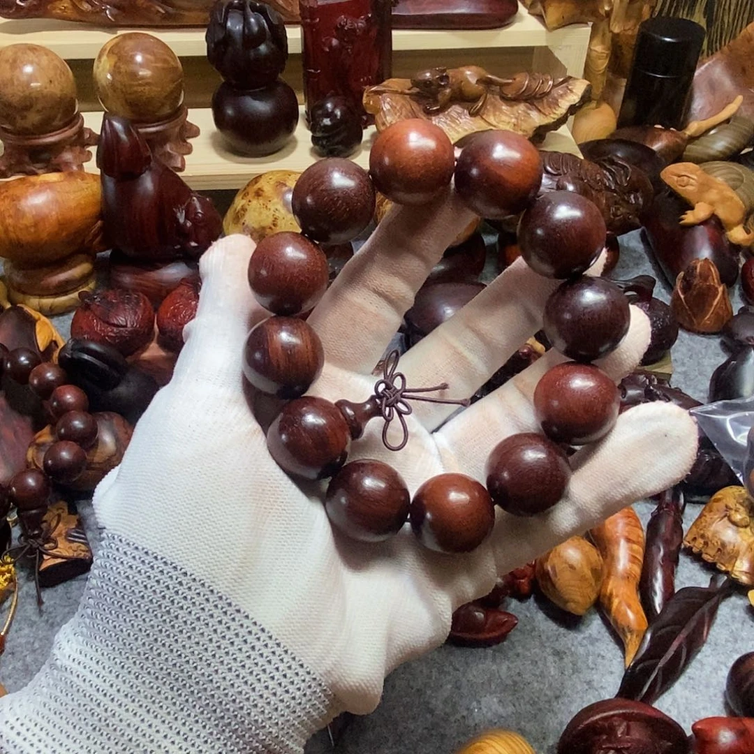 芝***圆小叶紫檀手串/手链赞比亚血檀手串