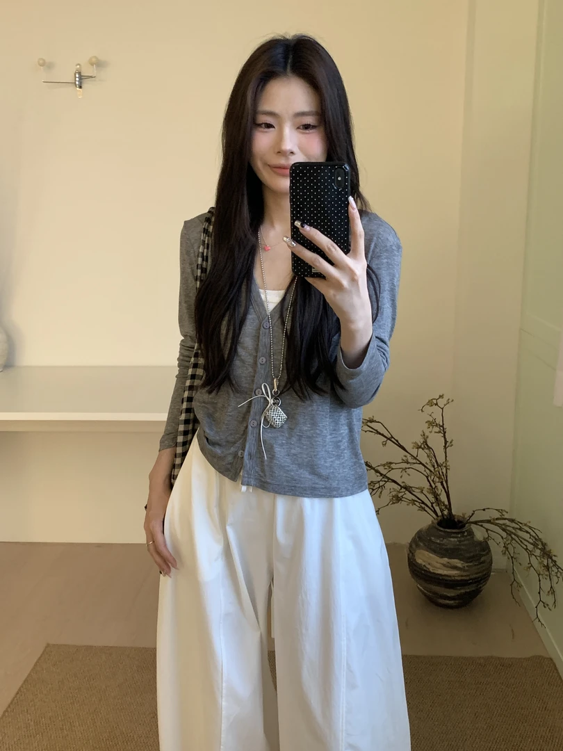 『李木木』夏款上新~~假两件防晒开衫  008