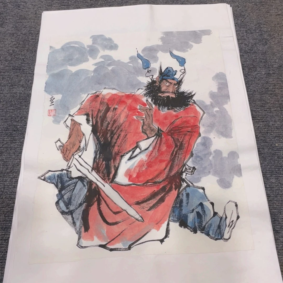 国画1.4平尺纯手绘人物国画