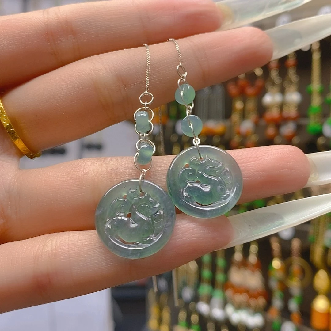 翡翠合金耳饰翡翠