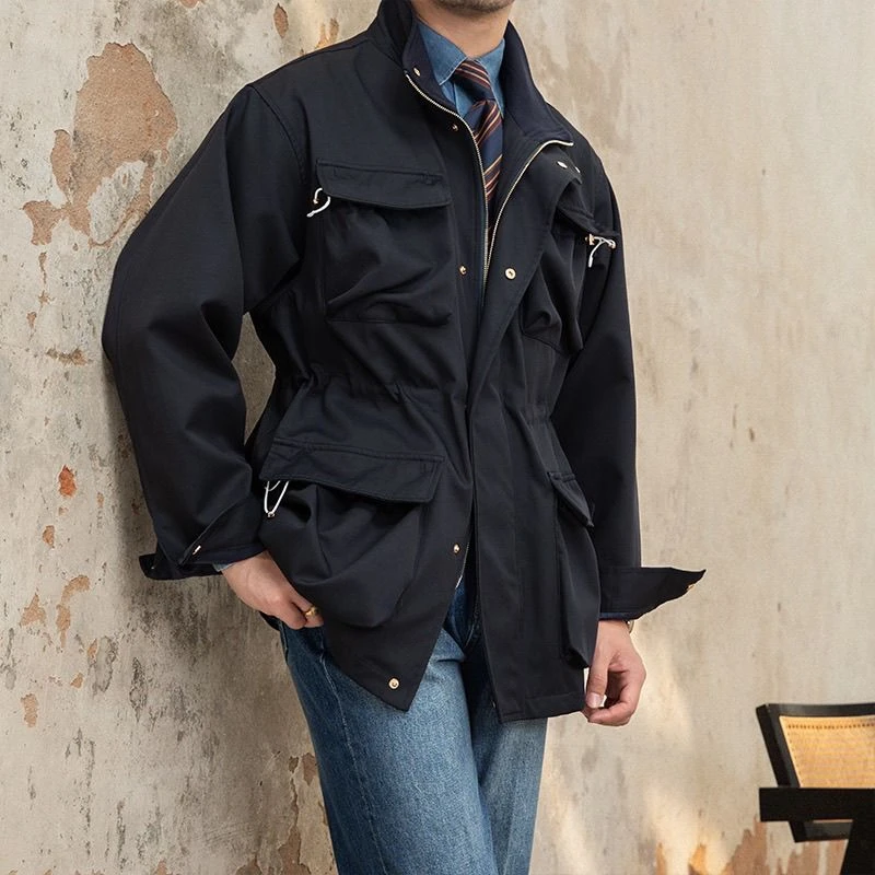 2024新款春秋休闲宽松舒适户外外套修身绅装复古意式帅气风衣夹克
