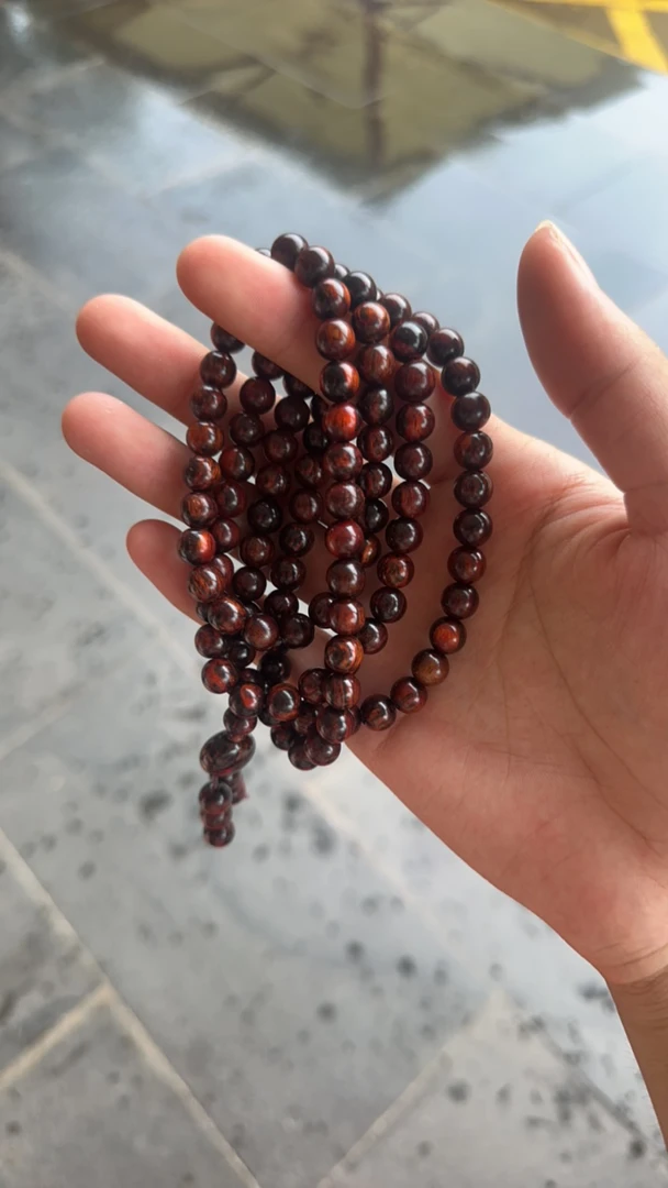 海南红降手串0.8多圈树心油 文玩好物