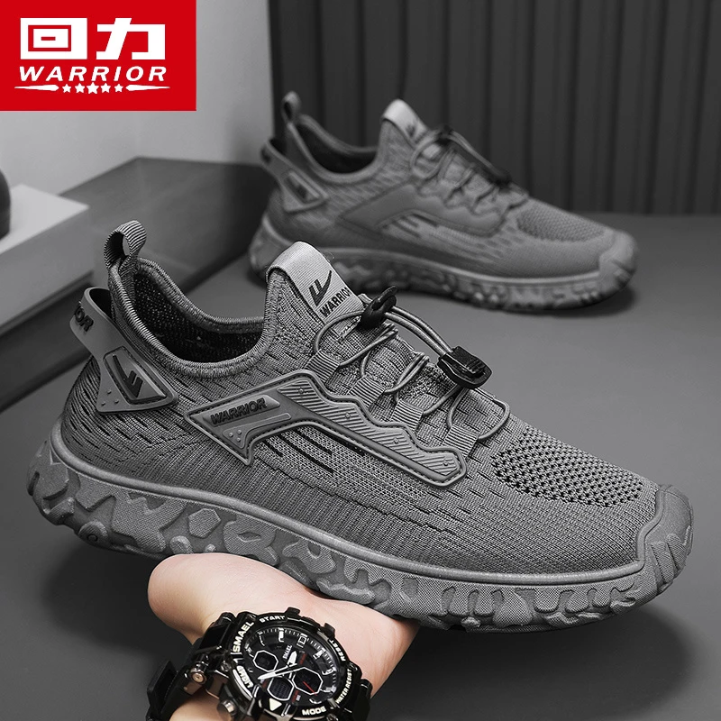 回力夏季男鞋透气2025新款飞织休闲网面鞋子男爆款百搭懒人网布鞋