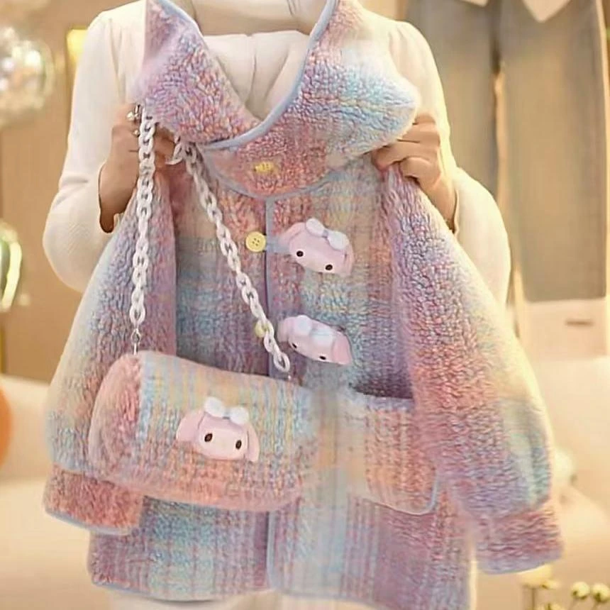 加绒2025女童冬季秋冬新款儿童洋气冬装韩版宝宝毛衣加厚外套