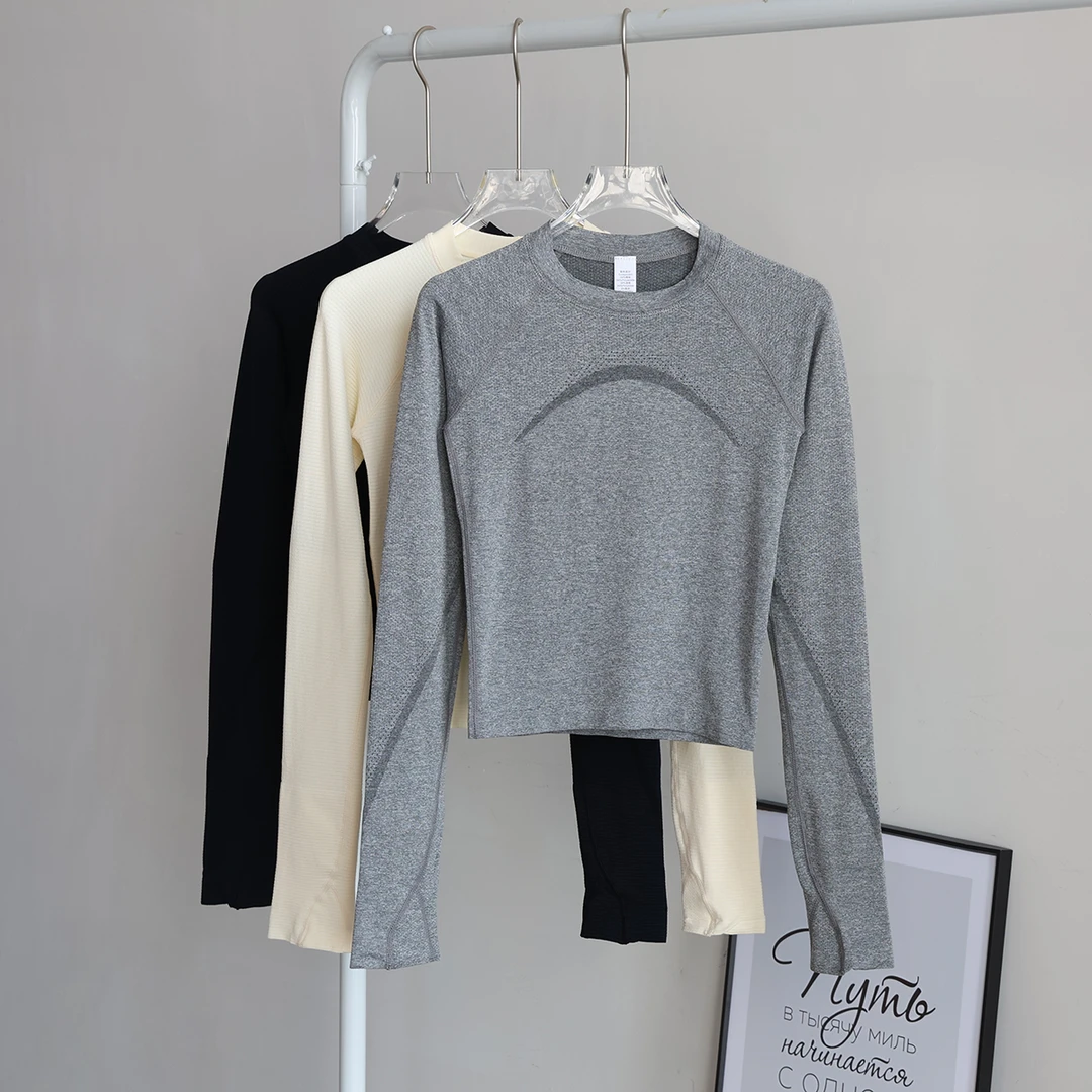 健身套装女2025秋季新款晨跑步速干骑行运动长袖网红瑜伽服两件套