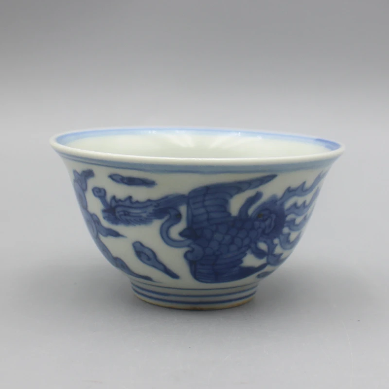 6319瓷器--青花凤纹杯