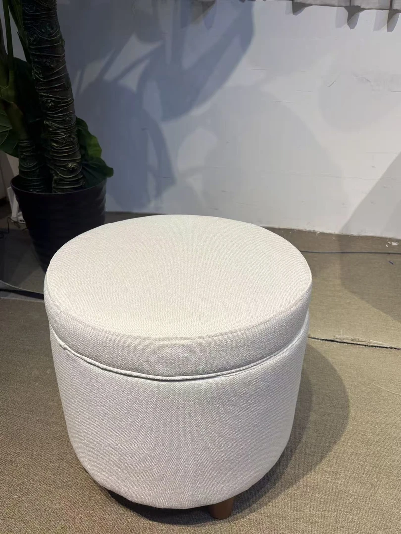 家用多色储藏凳鞋凳圆凳子意式床尾千鸟格
