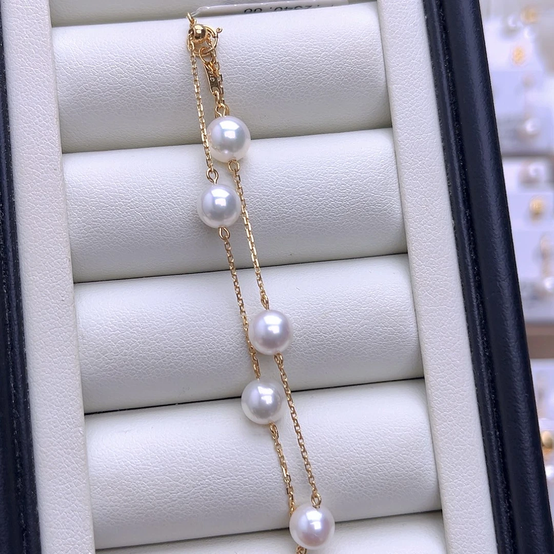 海水珍珠手链18K金镶嵌