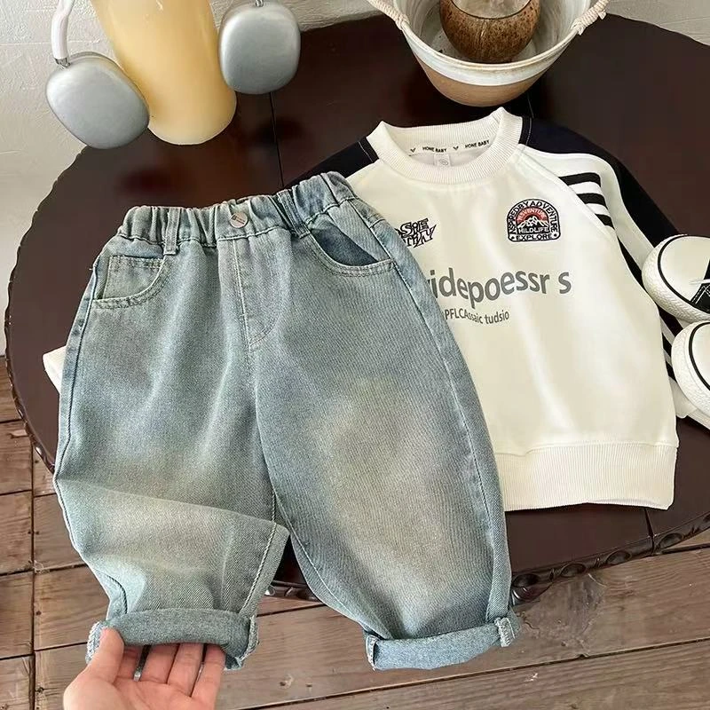 【现货】【LAOHE】NZK-6028 儿童洋气休闲百搭宝宝牛仔裤