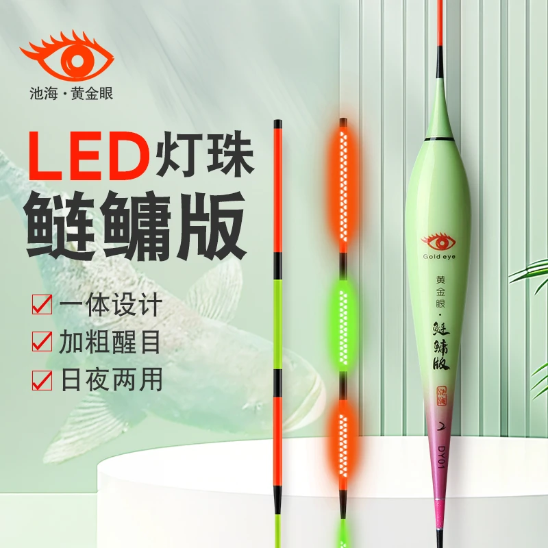 黄金眼2025年新款鲢鳙大物双面LED灯珠尾电子漂日夜二用