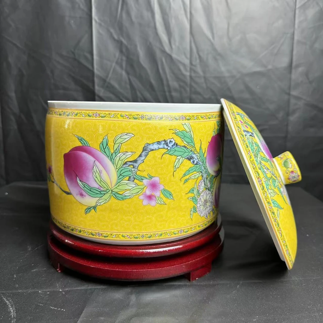 ZY-DP-A86-帝王黄寿桃多功能储物罐10斤/一件+底座高18宽20