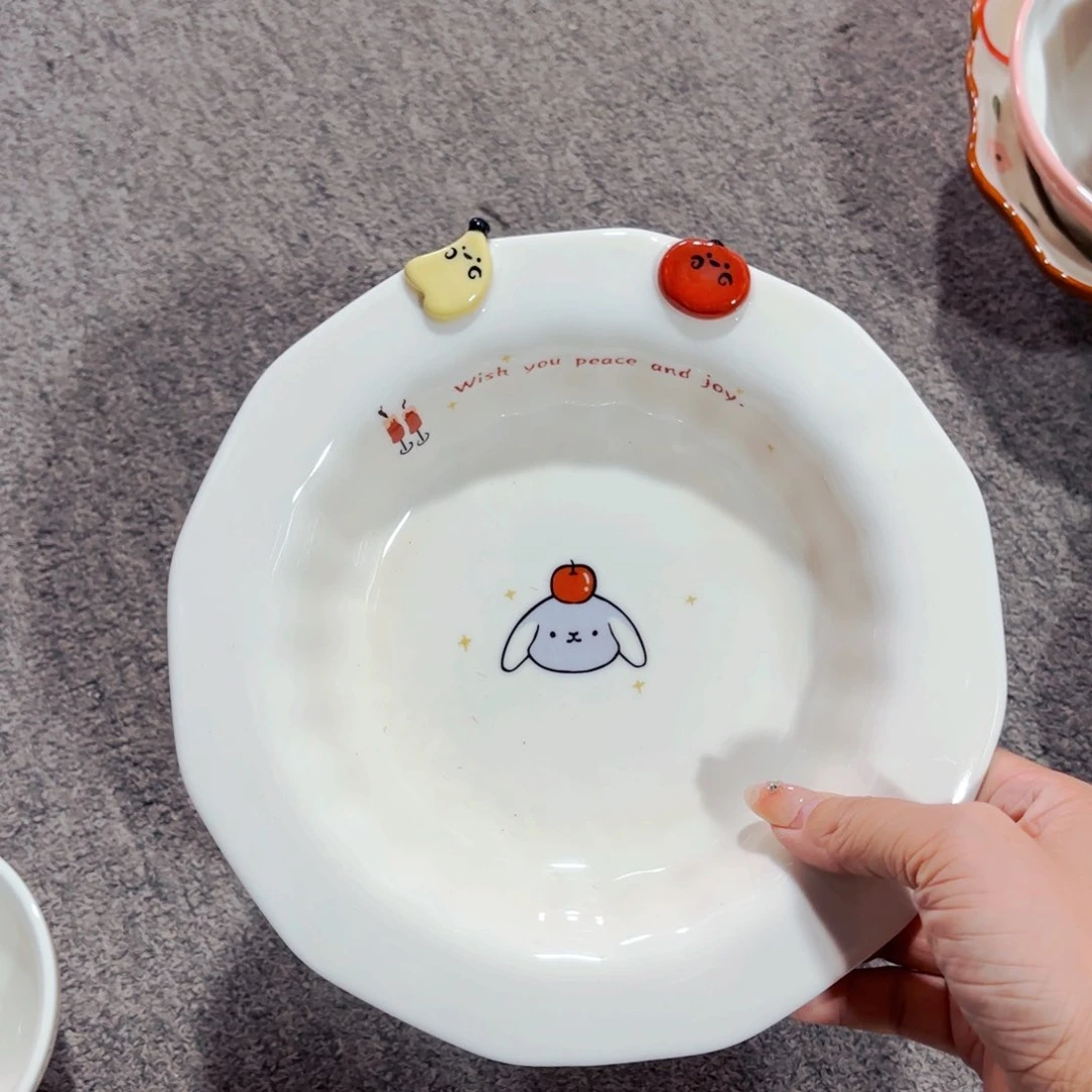 陶瓷苹果小狗八寸深盘全品