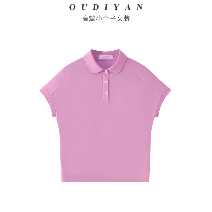 OUDIYAN | 小个子高端女装 夏季新款套头翻领Polo衫休闲短袖T恤