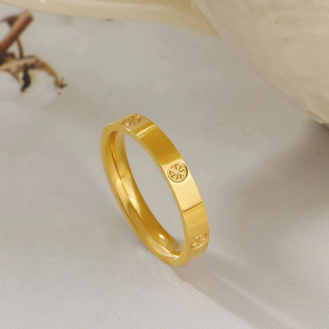 钛钢戒指 经典米字满圈戒指小众轻奢百搭简约戒指氛围感明星同款